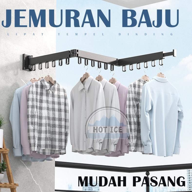 Jemuran Dinding Baju Aluminium Jemuran Lipat Gantung