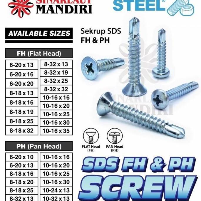Promo Sekrup Sds Fh / Sds Fh Screw 8 - 18 X 25 Cod