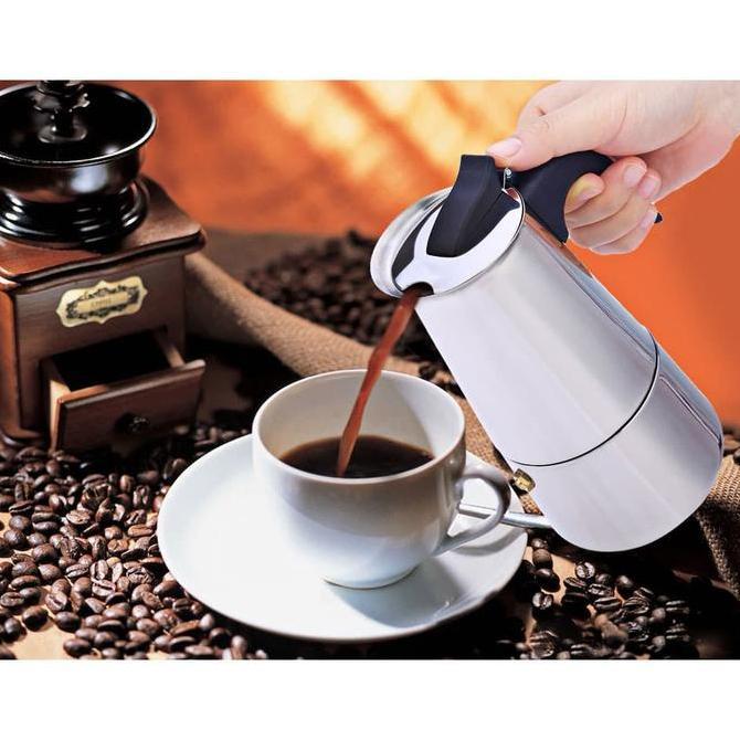 Pot Espresso Maker Coffee Maker Stovetop Stainless Steel Cup Espresso Coffee Machine Maker Mesin Tek