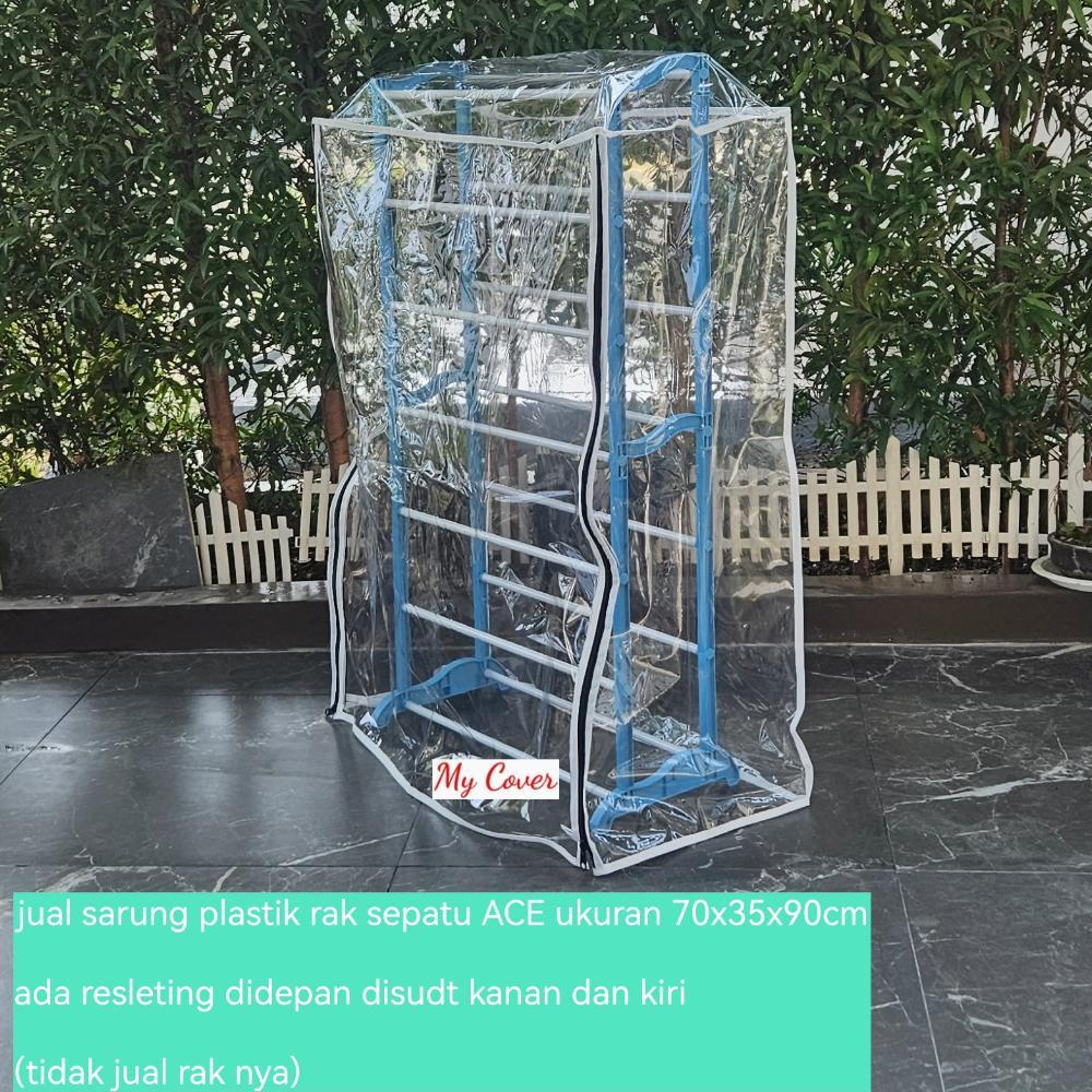 READY sarung cover plastik pelindung penutup rak sepatu ACE hard were kerisbow ukuran 70x35x90cm/cov