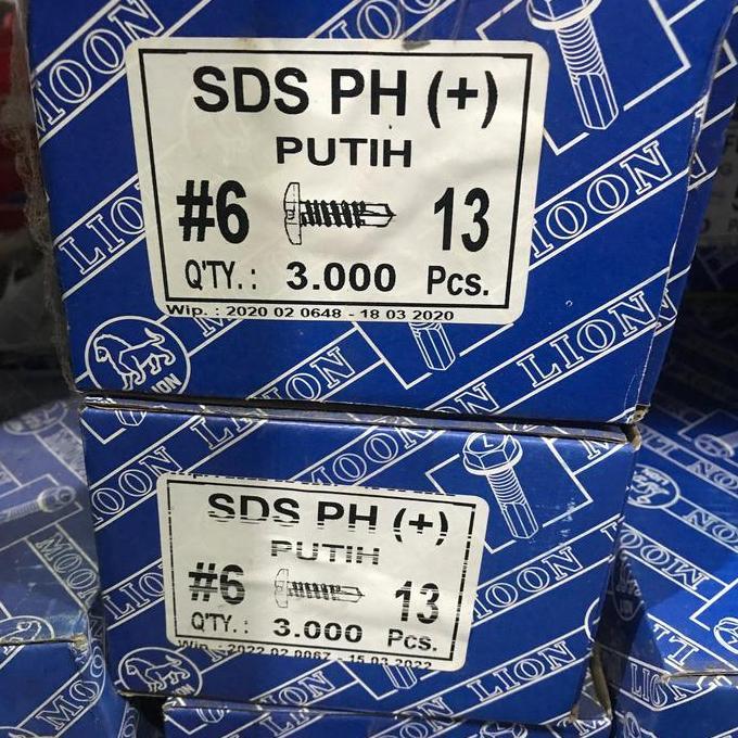 Promo Skrup Sds / Self Drilling Screw Ph Lion #6 X 13 | Isi 3000/Ktk Cod
