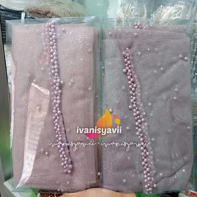 Hijab Veil bahan Tile Mutiara Motif Polos dan Akar KUN