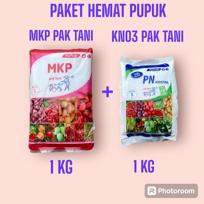 Terlaris Paket Hemat Pupuk 2 Kg Mkp Pak Tani & Kno3 Kristal Pak Tani