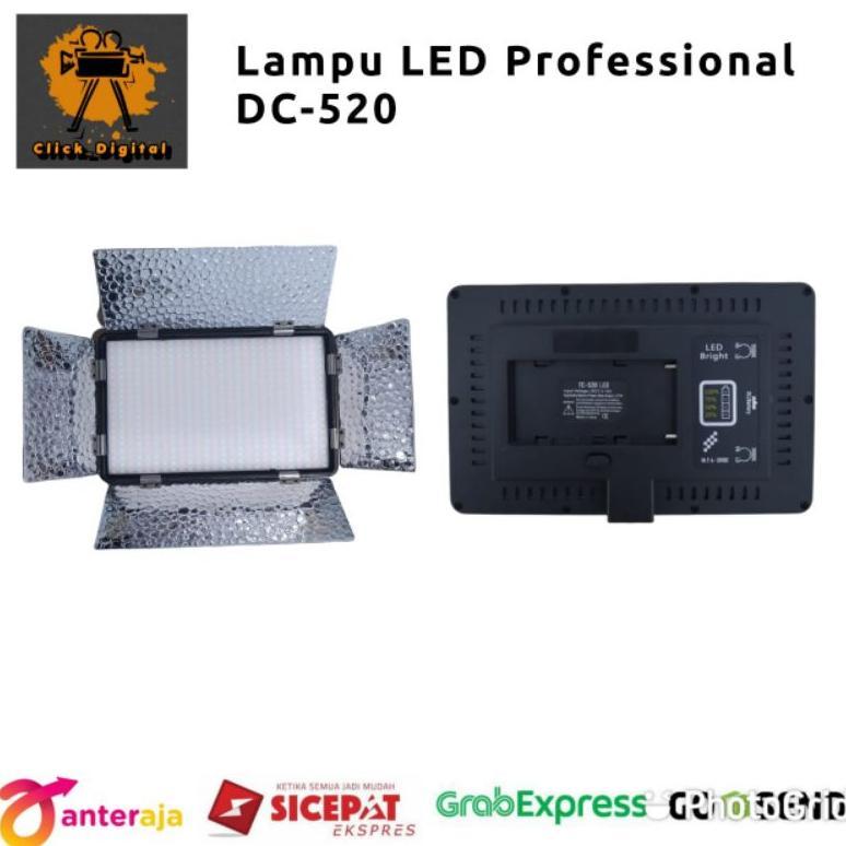Pro Led Video Lighting Dc-520 - Video Lighting Continous Panel Studio / Garansi 1 Tahun