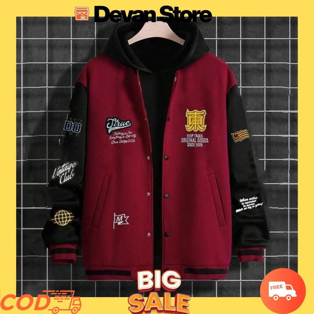 Jaket Varsity Baseball Pull Bordir Vintage Premium Terbaru / Jaket Baseball Hoodie Pria Wanita COD[B