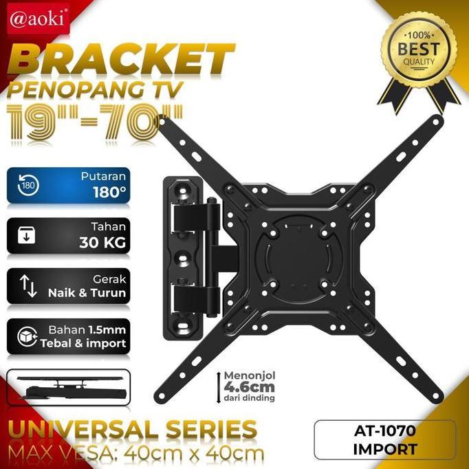 Bracket LCD Swing AOKI LED TV 19" - 70" Bracket butterfly flexible