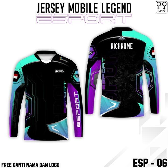 Viral Kaos jersey esport ML baju gamers lengan panjang