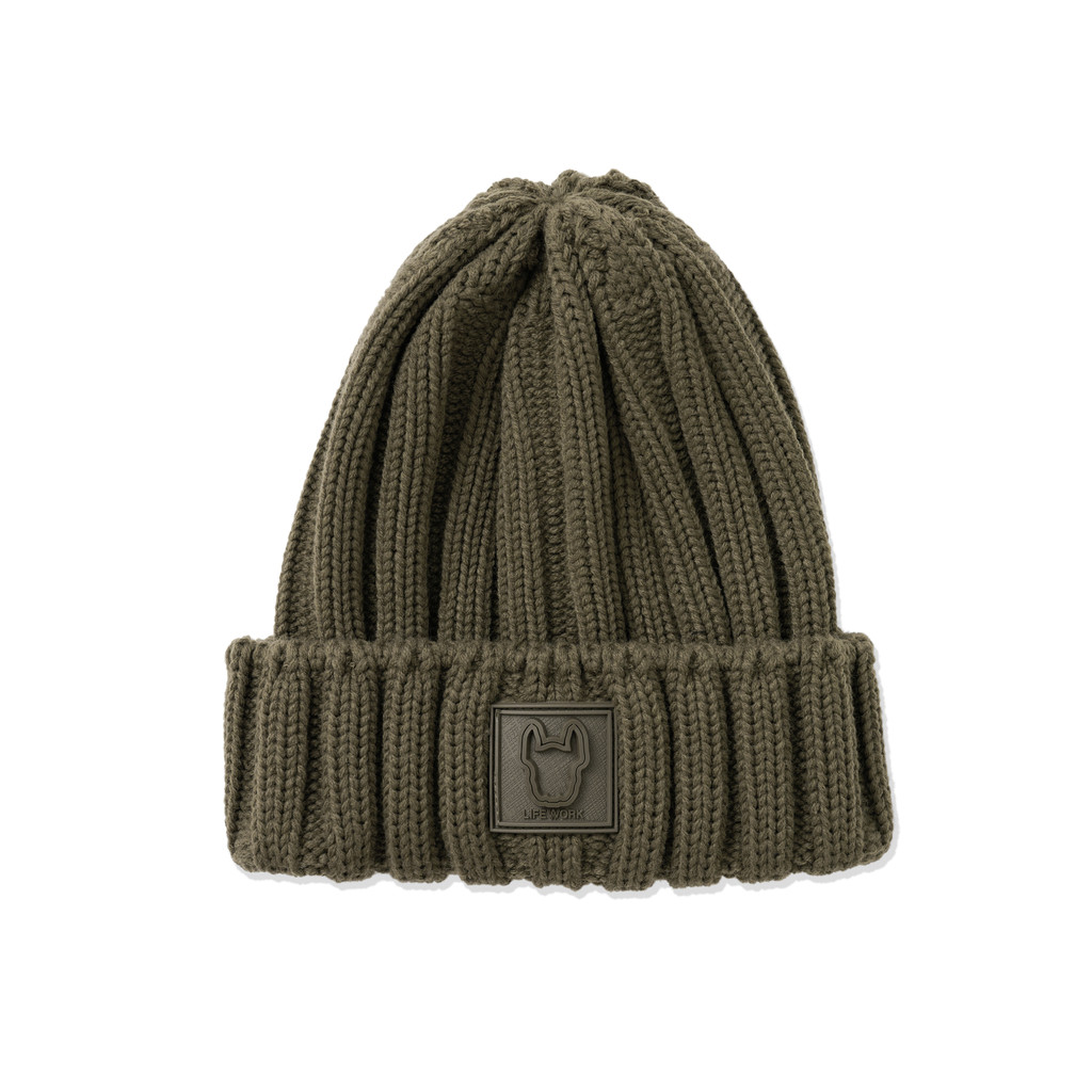 [LIFEWORK] - Ladok Icon Ribbed Beanie Khaki - Topi Acc Khaki Unisex
