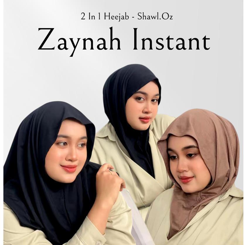 Shawl.Oz | Hijab Zaynah Instant Katun Rayon | Basic Hijab Instant Katun Rayoon 2 in 1 Hijab + Inner