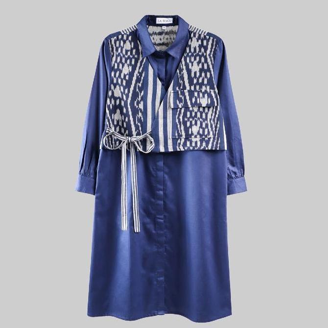 Promo Dress / Tunik Batik Tenun Wanita Reva / Atasan Batik Wanita / Batik Kerja Wanita COD
