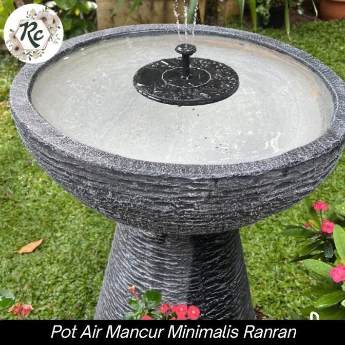 Terlaris Pot Batu Taman Teratai Air Mancur Abu-Abu Fountain Pot 50 Putih