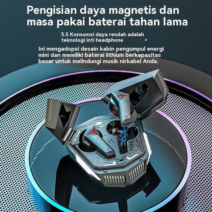 Headset TWS Bluetooth untuk Gaming dan Musik dengan Desain In-Ear Wireless Bluetooth 5.5 dan Bass Te