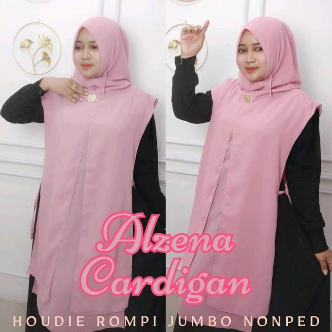 DEWISA SHOP- Hijab ALZENA HOUDIE ROMPI JUMBO NONPED Ceruty Babydoll Premium Ori Ayyuby Hijab Dewasa 