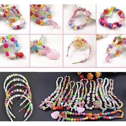 Mainan Edukasi Anak Perempuan Meronce  Manik Manik Mote Beads Accesories Gelang Kalung