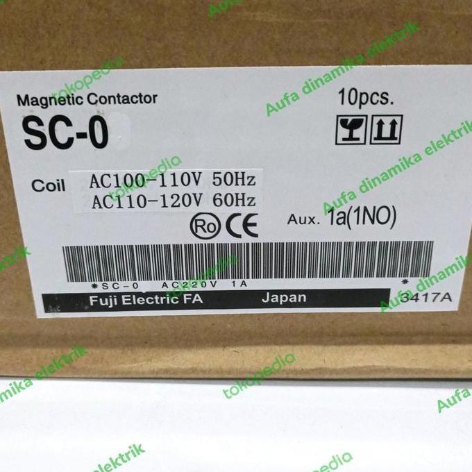 Diskon kontaktor SC-0 Fuji coil AC110 Magnetic contactor fuji japan auf4d1n Juara