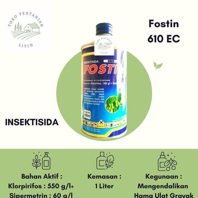 Fostin 610 EC - 1 Liter( Insektisida ) Racun / Pembasmi Ulat Tanaman