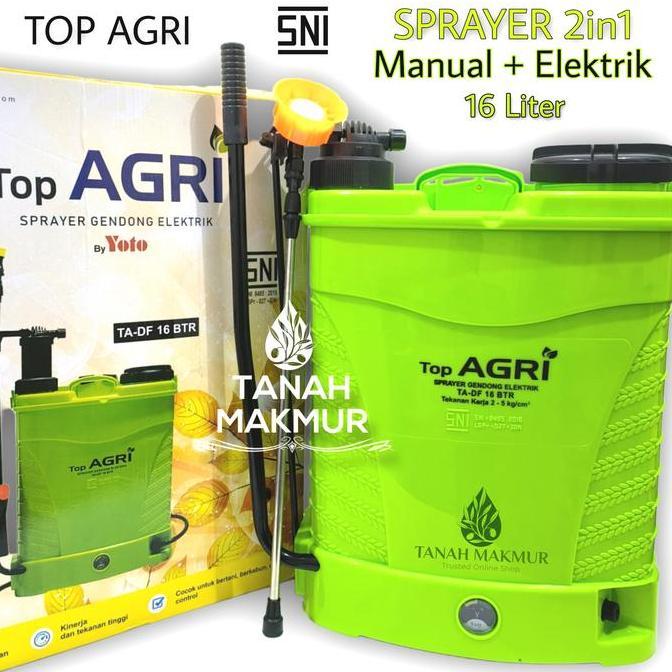 Semprotan Manual Dan Elektrik 2in1 16 Liter Sprayer Top Agri 2 Fungsi