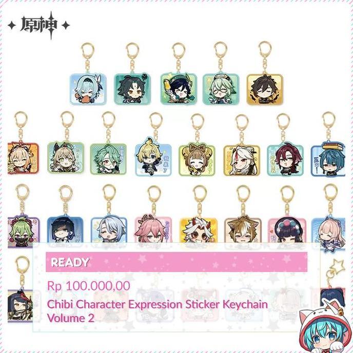 CHIBI CHARACTER EXPRESSION STICKER KEYCHAIN VOL. 2 - GENSHIN IMPACT