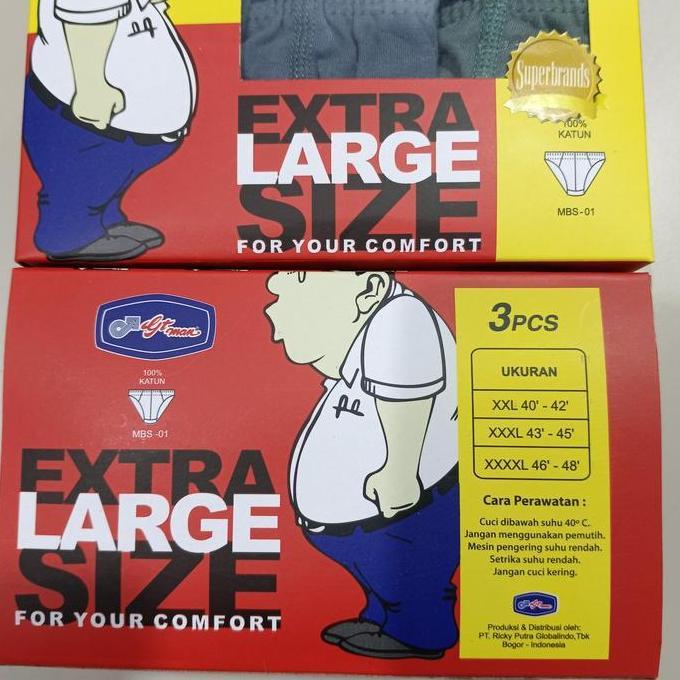 DV80 - Celana dalam pria laki gt man mbs 01 jumbo isi 3 Original pt rpg / cd pria gtman jumbo big si