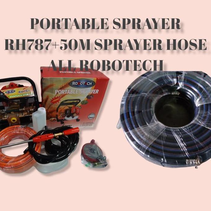 paket portable power sprayer merk Robotech rh787 plus 50M