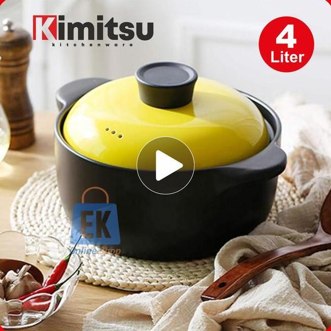 Panci Keramik Tahan Api 4 Liter Kimitsu Q88291 Panci Casseroles Panci Panci Sapo Panci Kramik Clay P