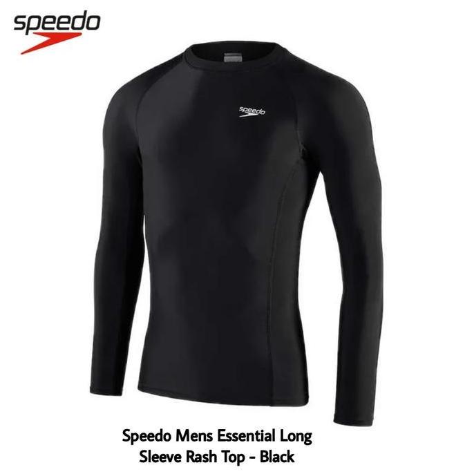 Baju Renang Pria Dewasa Speedo Original - Long Sleeve Rash Top - Black