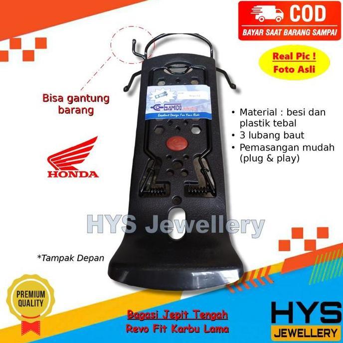 HYS Bagasi Jepit Tengah Revo Fit Karbu Lama - Penjepit dan Gantung Barang Variasi Aksesoris Motor HO
