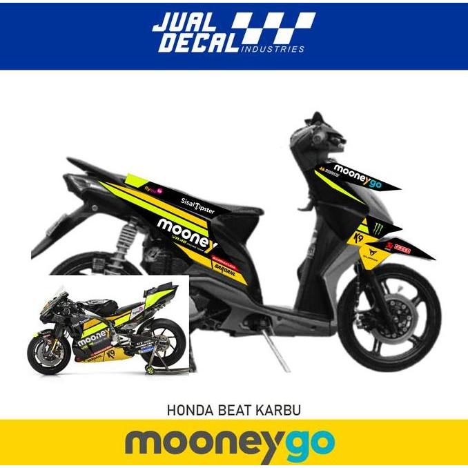 Stiker Beat Karbu Variasi MOONEY VR-46 Striping Motor Honda 2008 2010
