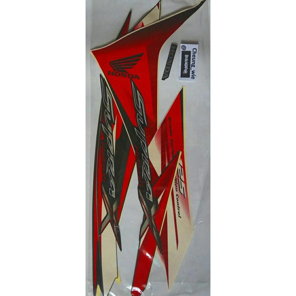 lis body/Striping Honda Supra X 125 Helm in 2011-12 Majestic Red Merah