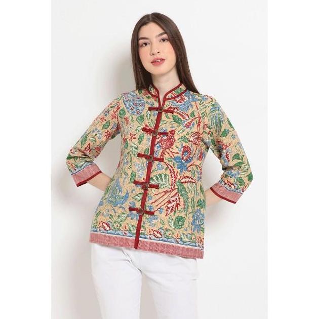 Bella 3Negeri T0500,Baju atasan kerja batik wanita modern Nona Rara