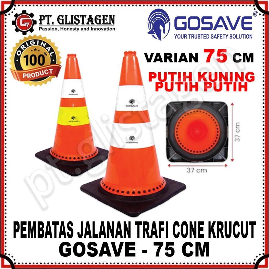 GOSAVE Traffic Cone Safety Rubber Gosave 75cm Kerucut Lalu Lintas 75cm Pembatas Jalanan Lalu Lintas 