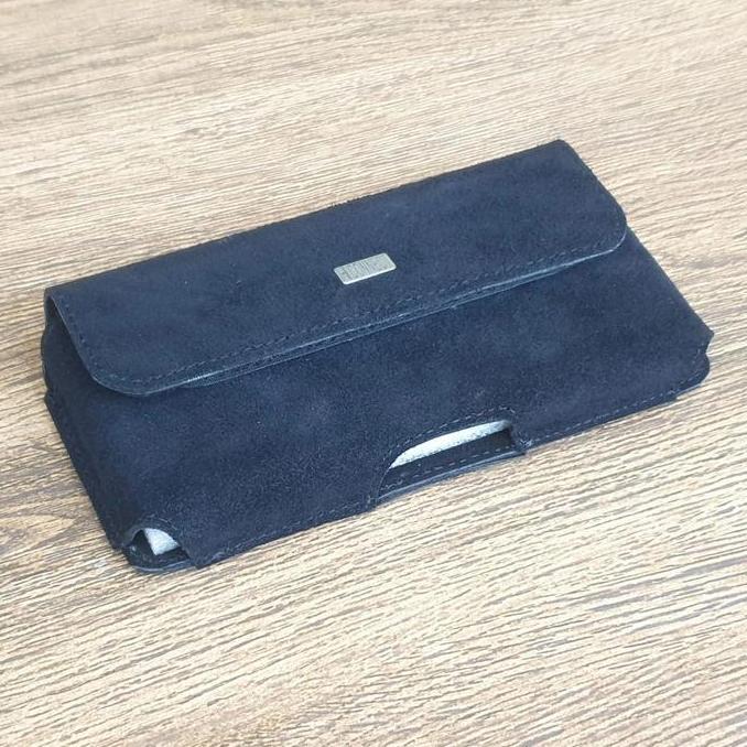DF54 - Sarung hp kulit asli pinggang perekat horizontal