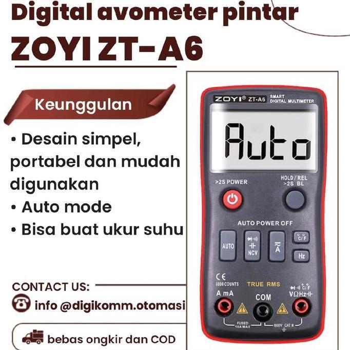 Zoyi ZT A6 avometer multimeter digital pintar multitester serbaguna