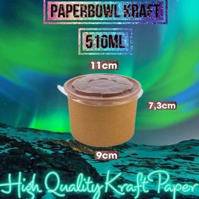 Paperbowl Kraft 500ml NESTO Paper bowl Coklat 17oz Paper bowl 500ml