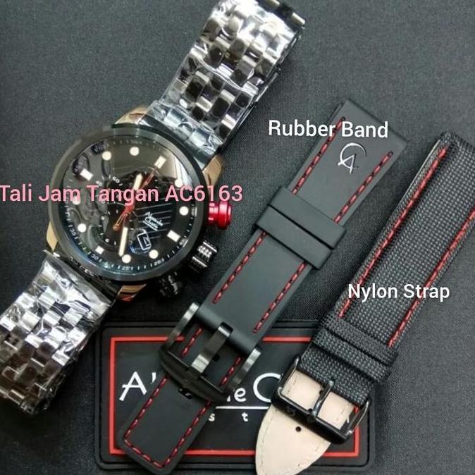 TALI JAM TANGAN STRAP RUBBER ALEXANDRE CHRISTIE AC6163 AC 6163 TALI JAM ORIGINAL