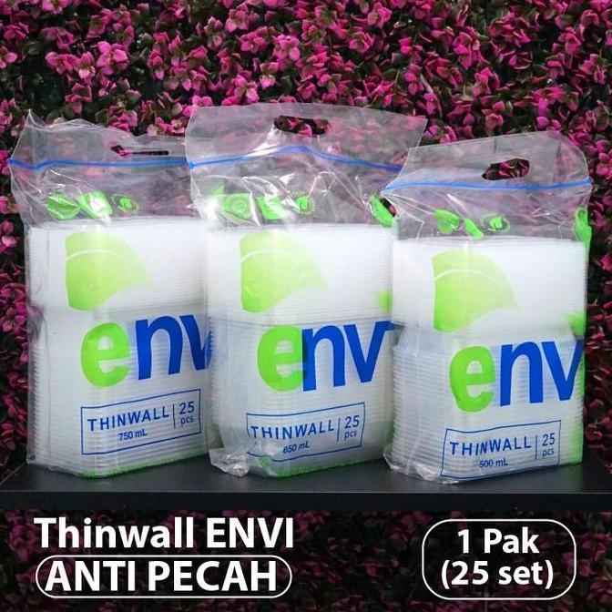 (Depok) Thinwall Anti Pecah 500 ml - Thinwall ENVI - Rectangle