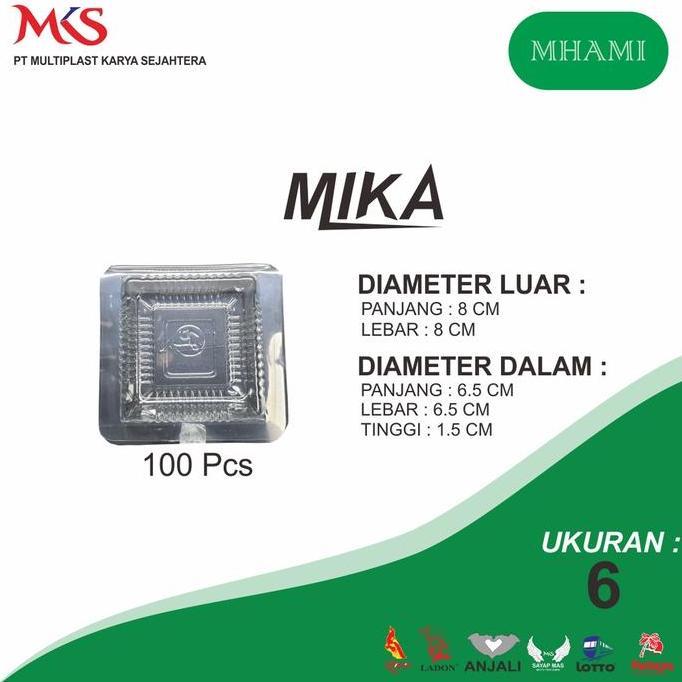 MIKA 6A - MIKA PLASTIK KEMASAN KUE DAN MAKANAN UKURAN 6A - ISI 100PCS