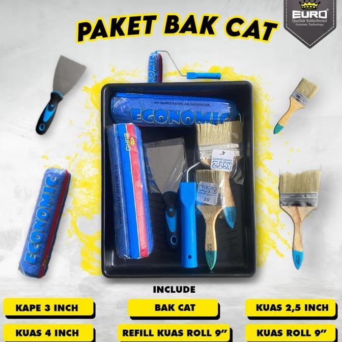 Paket alat cat Kuas roll refill kuas roll bak cat kape dan kuas cat WAR