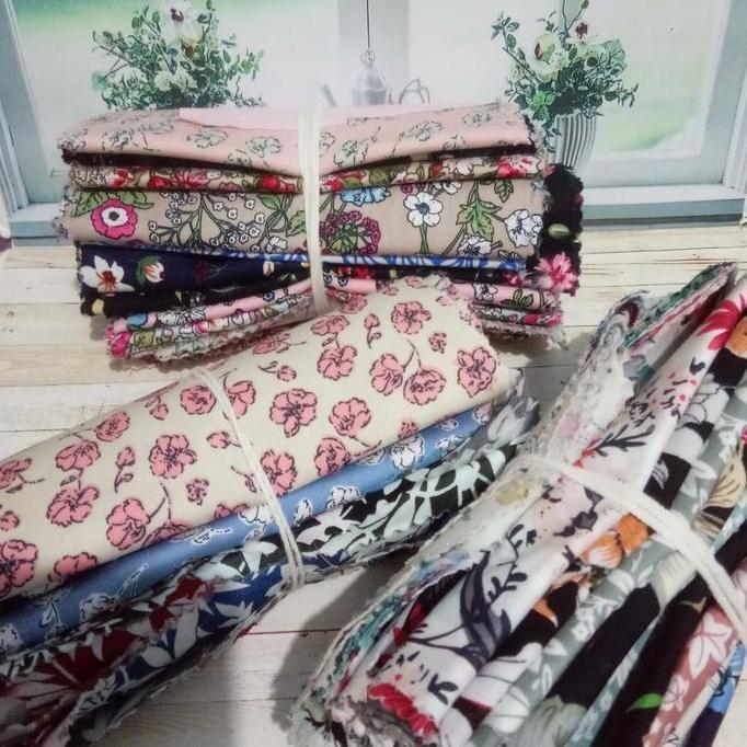 Kain perca motif bunga cantik