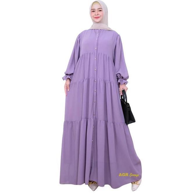 Terbaru Gamis Syari Jumbo Elegan Lato Bahan Ceruty Armany Full Furing Ld 120 Muslim Kancing Wanita D