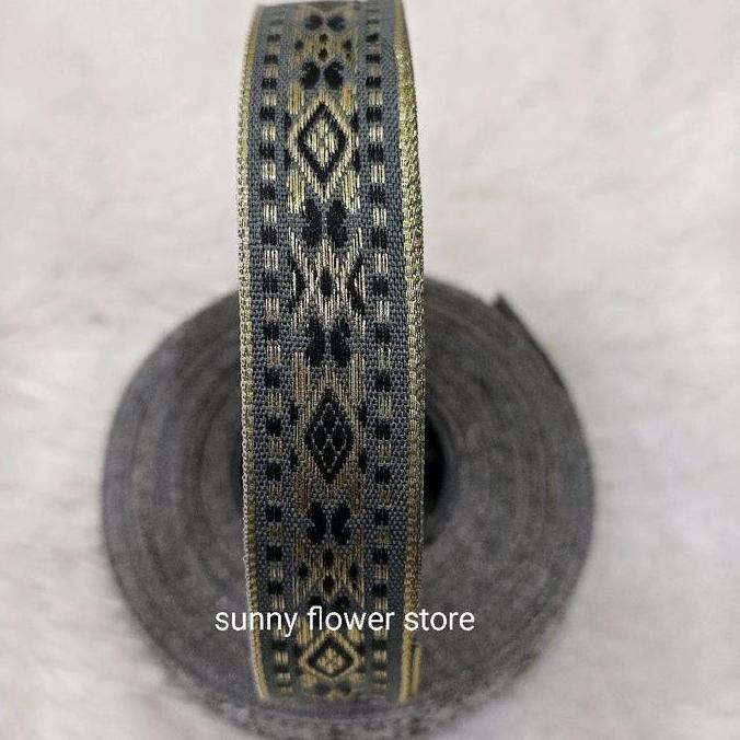 Terbaru Pita Gamis Bordir Gold 2 Cm