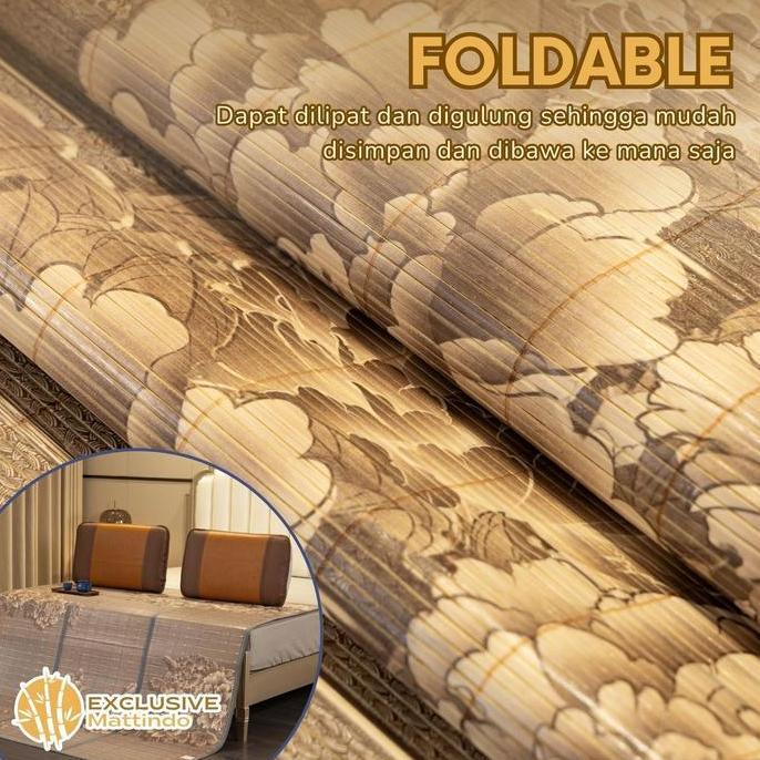 Terlaris Tikar Bambu 3 Lipat Alas Lantai 180x200cm tikar Bambu Lipat Kasur Lantai Jumbo