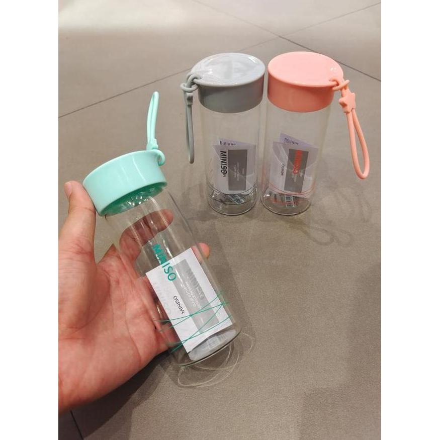 Miniso Botol Minum Kaca Hh Borosilicate Dengan Handle Sz.300Ml