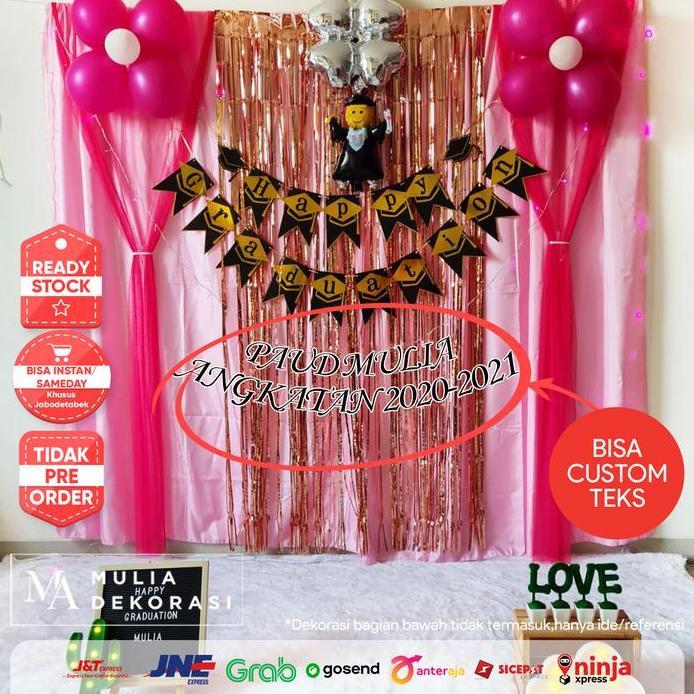 Ready Dekorasi Backdrop Wisuda Kelulusan PAUD TK SD SMP SMU Background Backdrop DIY Paket Graduation