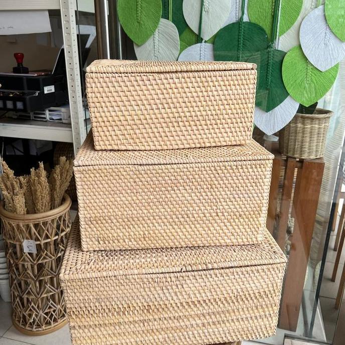 Ready stock Keranjang Tutup Rotan / Kotak Rotan Tutup Keranjang Rotan Tutup KTR01