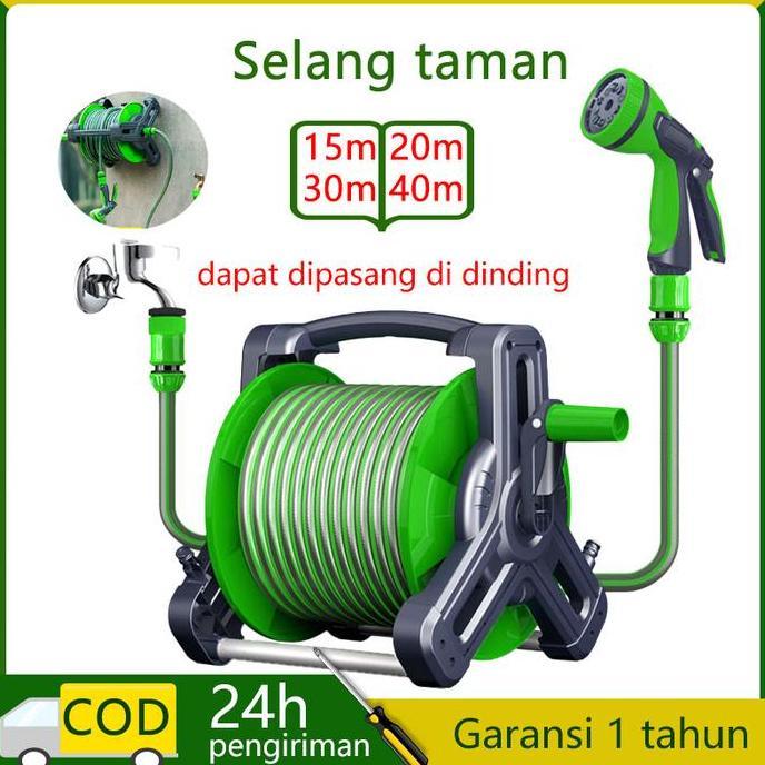 30m - Selang Gulungan, Set Selang Gulungan, Selang Air Tahan Lumut