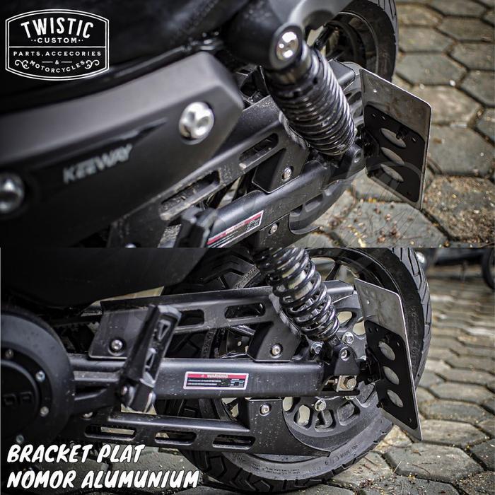 (Terbaru) Bracket Breket Dudukan Plat Nopol Nomor Samping Belakang Aluminium Motor W175 Benelli Pata