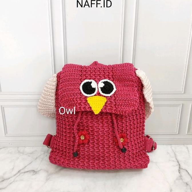 Tas OWL - Ransel Karakter Anak Lucu - Tas Ransel Rajut
