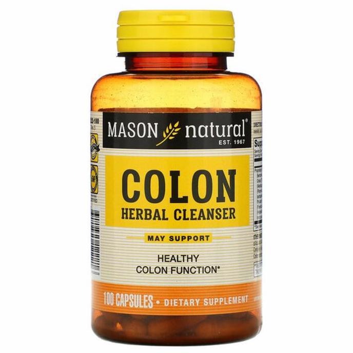 Mason Natural Colon Herbal Cleanser 100 Capsules Usus Besar Detox Original