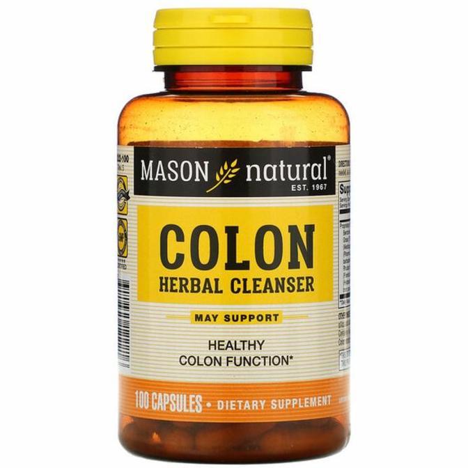 Mason Natural Colon Herbal Cleanser 100 Capsules Usus Besar Detox Original